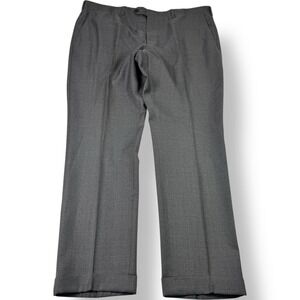 David‎ August Gray Flat Front Wool Dress Pants Men's Size 40x32